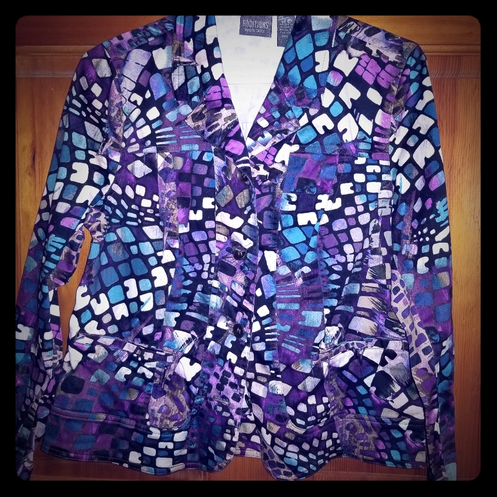 Additions by Chicos size 1 Purple Fitted Blazer